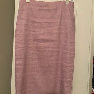 Express midi/pencil linen skirt in purple. Size 6. NWT